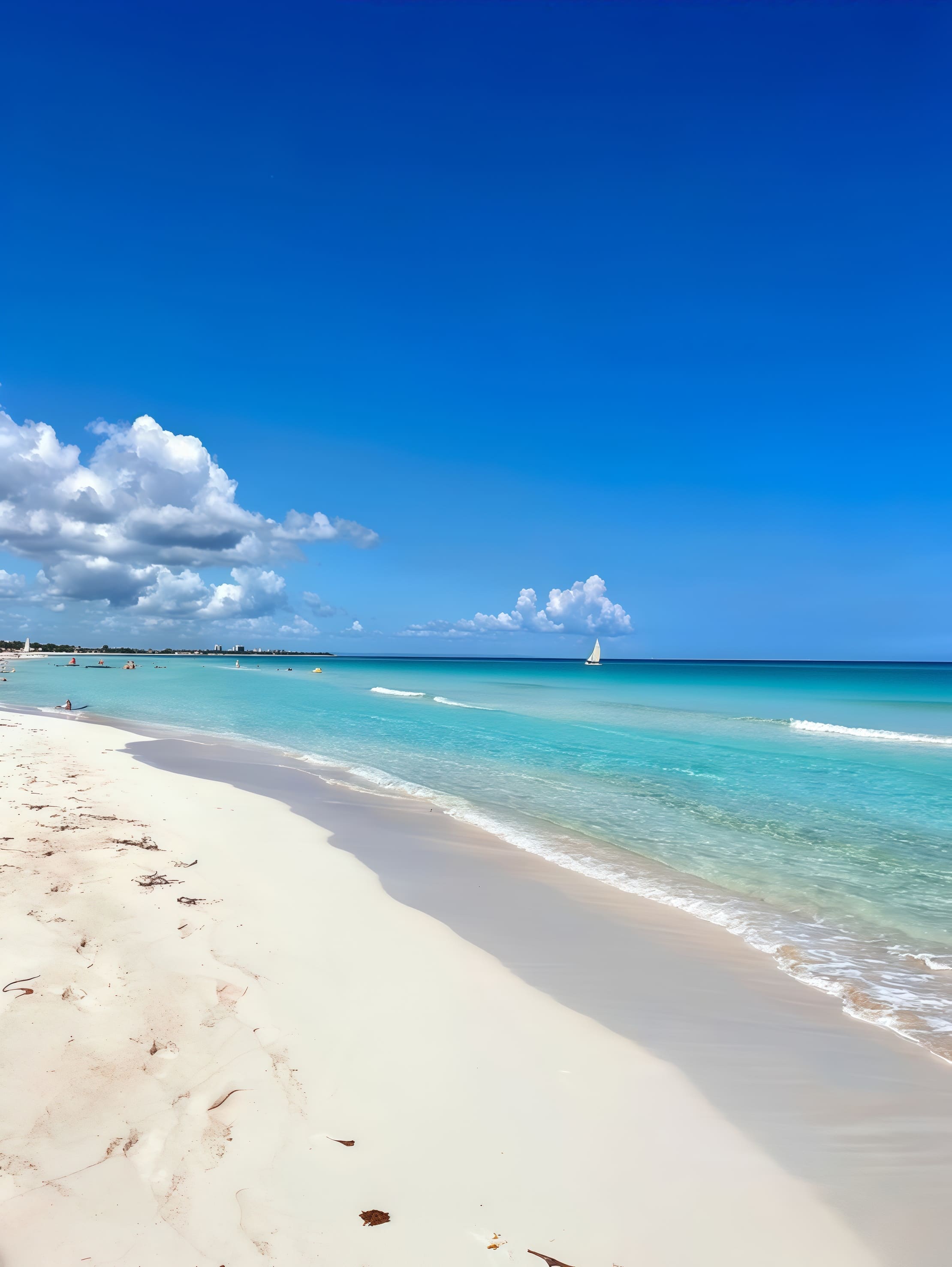 Playa de arena blanca y agua turquesa